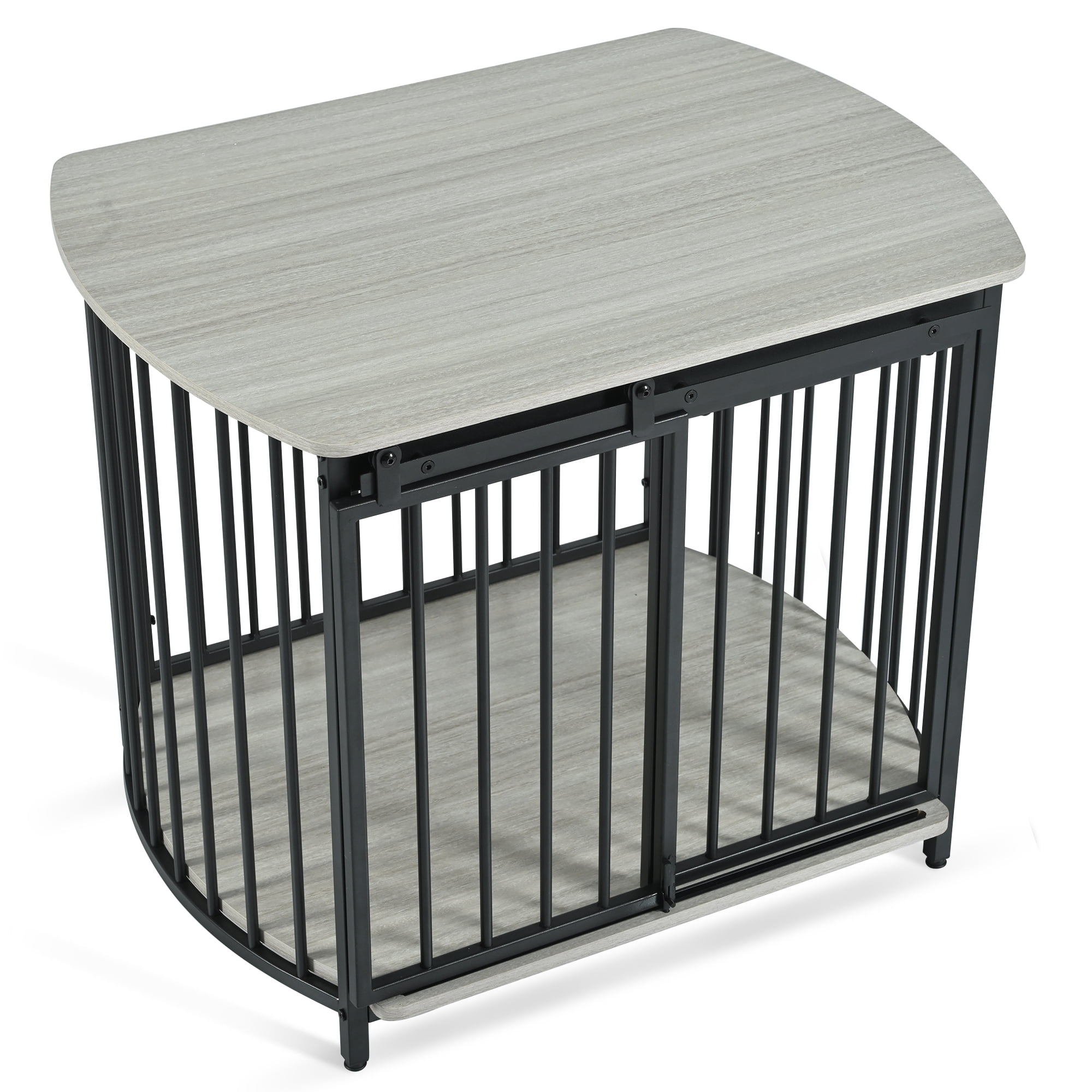 Modern Dog Crate End Table with Double-Doors 31.5" Dog Crate for Small and Medium Dogs, Wooden Cage Indoor Kennel Furniture