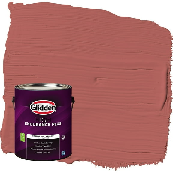 Glidden HEP Sienna Red / Red Semi-Gloss Interior Paint with Primer, 1 Gallon