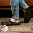 thumbnail image 5 of Men's Memory Foam House Slippers - Cozy, Fuzzy Bedroom Slip-on Loafer Shoes. Warm & Comfy Indoor Outdoor Moccasins. Unique Christmas Gift for Dad, Grandpa, Husband, Boyfriend, Brown Adult Size 12-13, 5 of 7
