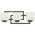 thumbnail image 2 of Possini Euro Design Lighting on the Square Modern Wall Light Bronze Hardwire 21" 3-Light Fixture Opal Glass for Bedroom Bathroom Vanity Reading House, 2 of 8
