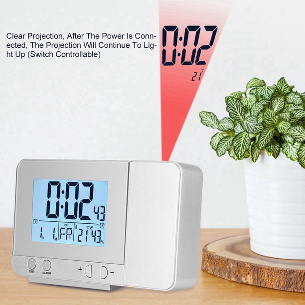 Réveil à projection pour plafond de chambre à coucher, horloge numérique projecteur avec mode semaine/week-end, date, température, humidité, chargeur USB de type C, répétition, double alarme Réveil à projection pour plafond de chambre à coucher, horloge numérique projecteur avec mode semaine/week-end, date, température, humidité, chargeur USB de type C, répétition, double alarme