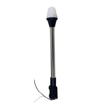 Pactrade Marine Boat Pontoon Boat Adjustable Base All-Round Navigation Stern Light 15" Stainless Steel Pole 12VDC 8W