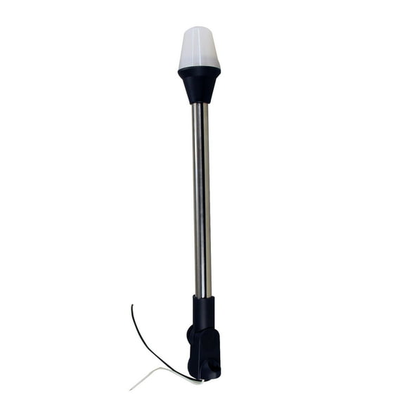 Pactrade Marine Boat Pontoon Boat Adjustable Base All-Round Navigation Stern Light 15" Stainless Steel Pole 12VDC 8W