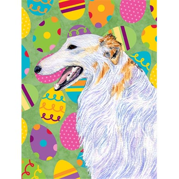 11 x 15 in. Borzoi Easter Eggtravaganza Garden Size Flag