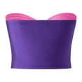 thumbnail image 4 of Femmes Été Mini Clubwear Bandeau Froncé Coloré Patchwork Tube Tops, 4 of 9