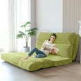 thumbnail image 6 of MAXYOYO Fluffy Soft Bean Bag Sofa Bed,Extra Thick Adult Floor Mattress with Washable Soft Faux Fur Cover,Folding sofa bed for Bedroom Living Room,Green,Full, 6 of 7