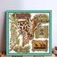thumbnail image 2 of (D603) Hilo Algodón Ecológico Bordado No Manchú 14CT 2 Hebras Impresión 41*41cm Kit Serie Punto Cruz Jirafa Africana (borde Gancho), 2 of 9