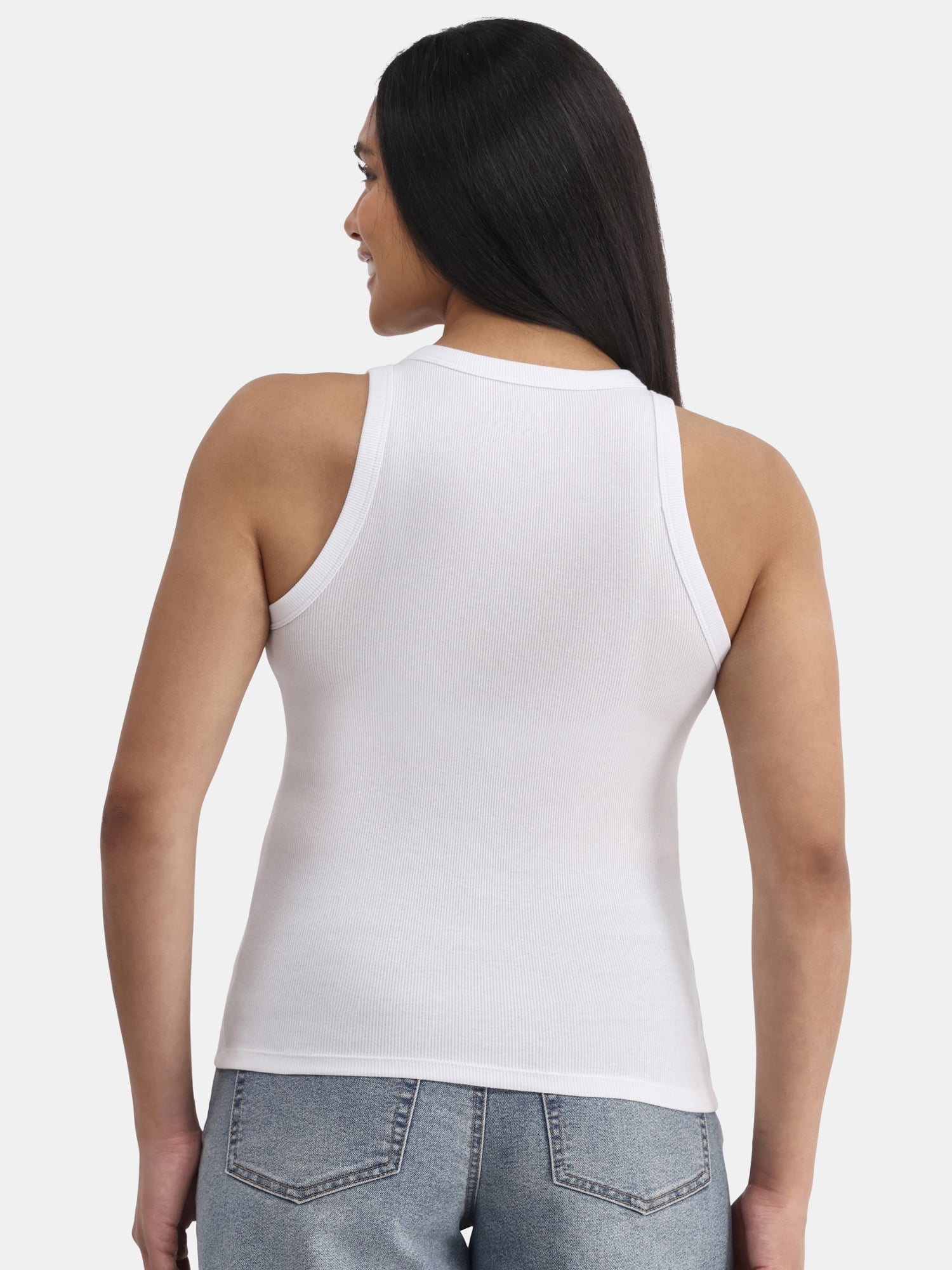 Time and Tru Women's High Neck Ribbed Tank Top, Sizes XS-XXXL