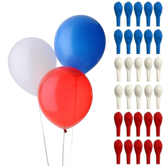 30PCS Red White Blue Latex Balloons 12IN 4th of July Party Decoration