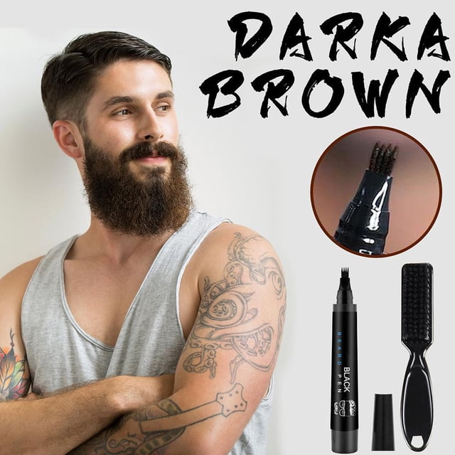 Lápiz Para Barba, Resistente Al Agua, Lápiz Para Rellenar Barba Y Cepillo, Potenciador De Barba, Bigote, Herramientas Para Dar Forma A La Coloración ANGGREK Beard Filler Pencil and Brush