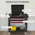thumbnail image 4 of HOMCOM Chariot à Outils Roulant 330 Lb Chariot Utilitaire en Acier avec Tiroirs Noir, 4 of 10