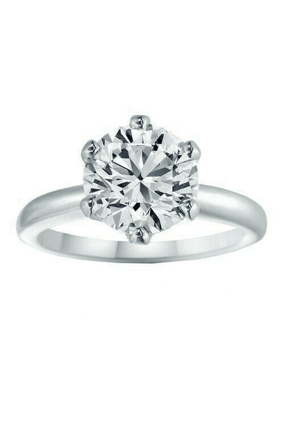 Stunning Ladies 2.32 Ct Round-Cut Diamond for Wedding Engagement Ring with High- Polished 14k White Gold