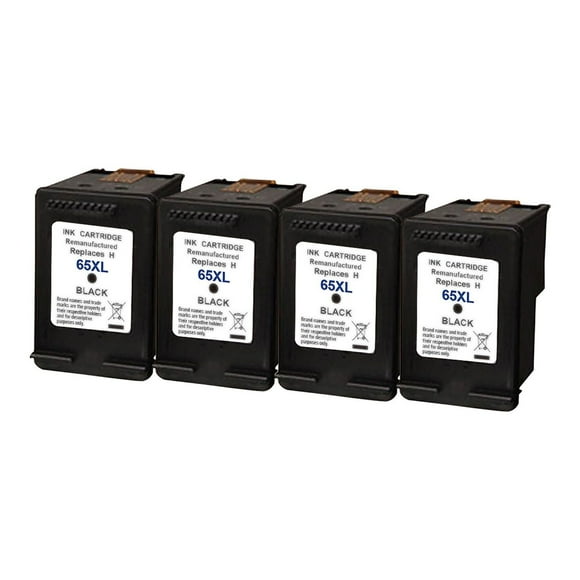 L-ink 4 Pack Compatible HP 65XL High Yield Black Ink Cartridge (N9K04AN)