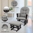 thumbnail image 4 of Nursery Glider & Ottoman Sets, Reclining Glider Rocker with Ottoman, Nursery Rocking Breastfeeding Maternity Chair for Baby Room, Recliner Glider with Ottoman, Padded Arms - Espresso, Dark Gray, 4 of 9