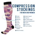 thumbnail image 2 of FORMRS Womens Knee High Socks Casual Long Thick Travel Daily Wear, 2 Pairs, Purple Wave Pattern, 2 of 6