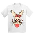 thumbnail image 1 of Easter Bunny With Bubble Gum Funny Egg Hunting Christian Holiday Youth T-shirt, Youth XL, White, 1 of 5