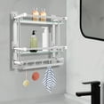 thumbnail image 5 of Bathroom Shelf Tempered Glass Floating Shelves Wall Mounted Stainless Steel Rack, 5 of 20
