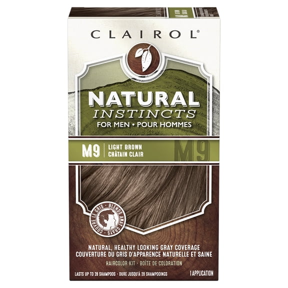 Clairol Natural Instincts for Men Hair Dye Demi-Permanent Hair Color Creme, M9 Light Brown