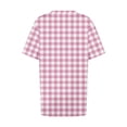thumbnail image 3 of fheaev Hauts Grande Taille pour Femmes Haut d'Été Plissé Col Rond Manches Courtes Tunique Décontractée Basique Tee Blouses T-Shirts, 3 of 4