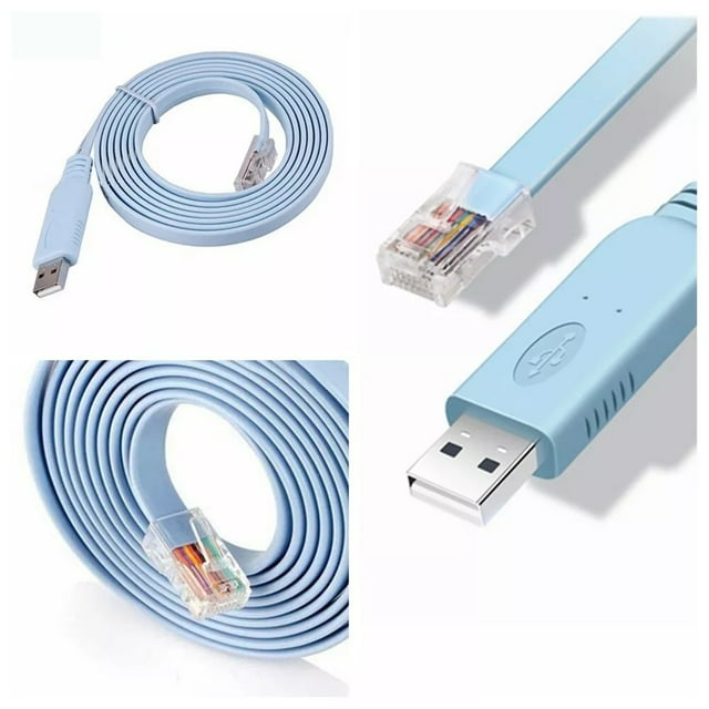18m USB to RJ45 Console for Network Router Serial Connection and Device Management