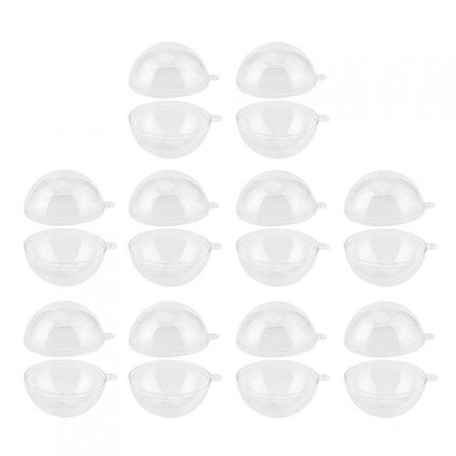 Bola de adorno navideño, 10 pares de bolas de adorno transparentes rellenables Bola de plástico transparente Rendimiento inigualable
