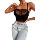 thumbnail image 1 of Novedad de verano 2023, ropa interior de encaje con tirantes, medias sexy europeas y americanas, sujetador sexy blanco, talla XL negra（4 piezas） ZefeiWu 9024715032546, 1 of 2