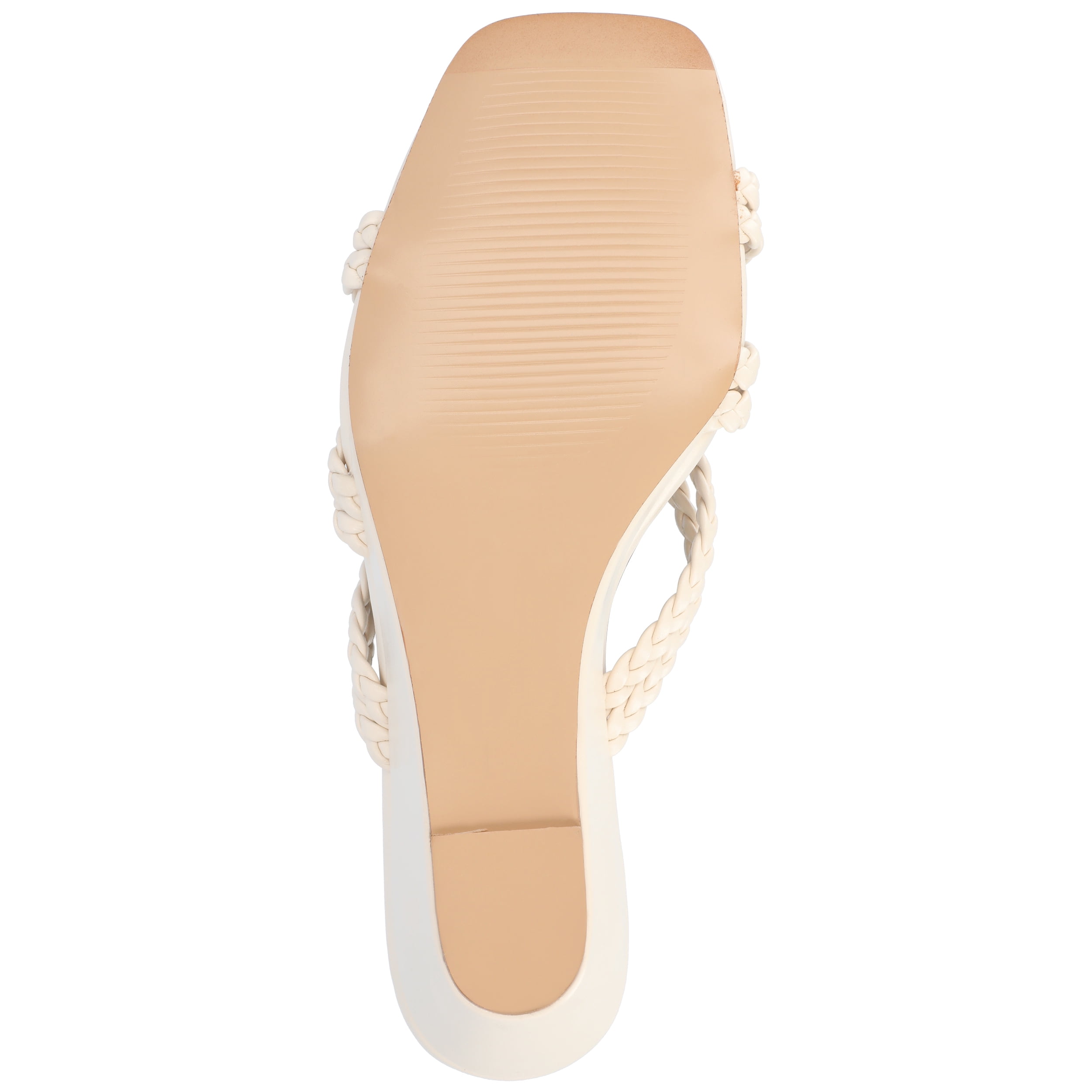 Journee Womens Baylen Braided Strap Slip On Wedge Sandals