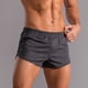 thumbnail image 5 of Pantalones de tres puntos de algodón sólido para hombre Pantalones cortos deportivos elásticos de cintura media con cordones Pompotops oipoqjl40903, 5 of 9