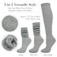 thumbnail image 2 of allydrew Knee High Slouchy Scrunch Socks for Women (Set of 3), Black Khaki Gray, 2 of 6