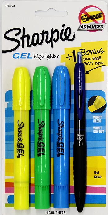 Sharpie Gel Highlighter, Bullet Tip, Assorted Colors, 3 Count Plus 1 ...