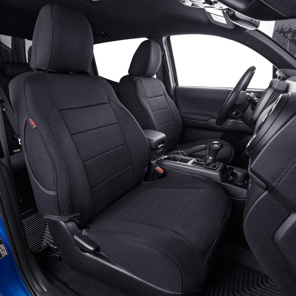 coverdream Custom Fit Ranger Car Seat Covers for Ford Ranger Supercrew XL, XLT, Lariat 2019 2020 2021 2022 2023,Rear Row w/Cup Holder - Polyester (Full Set,Black)