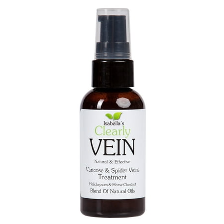 Isabella's Clearly VEIN - Varicose and Spider Vein Treatment, All Natural Remedy with Horse Chestnut, Helichrysum, Ginger. 2 (Best Topical Treatment For Spider Veins)