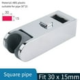 Adjustable Chrome Shower Head Holder for Square Tube Slider Bar