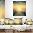 thumbnail image 4 of Designart Ocean Sunset with Pier - Seascape Throw Pillow - 16x16, 4 of 5