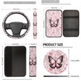 thumbnail image 5 of Uorisanigo Flower Butterfly Car Seat Cover Seat Protector 18 PCS with Wheel Cover Protector Seatbelt Pads Center Console Covers Headrest Cushion Gear Shift & Handbrake Covers Coasters Keychain, 5 of 7