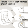 thumbnail image 2 of 45" x 22 "Outdoor High Back Chair Cushion, Set of 2, Waterproof Adirondack Rocking Chair Cushions for Patio, Garden Porch(khaki）, 2 of 7