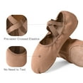 thumbnail image 5 of Stelle Ballet Shoes Soft Canvas Dance Split Sole Dance Slippers Flats for Girls Adult Women,Tan, 5 of 6