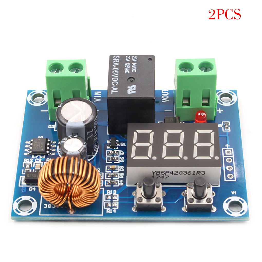 2 Pieces Output 6-60V Digital Low Voltage Protector Disconnect Switch Over Discharge Protection Module DC 12V-36V