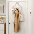 thumbnail image 4 of 17.32 x 8.66 Inch Over The Door Triangle Hook Hanger, 6 Peg Door Hook Rack, No Drill Metal Door Hanging Organizer for Hats, Towels, Bags, 4 of 6
