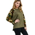 thumbnail image 2 of Women's Camouflage Dolman Sleeve Top, Green, S, 2 of 4