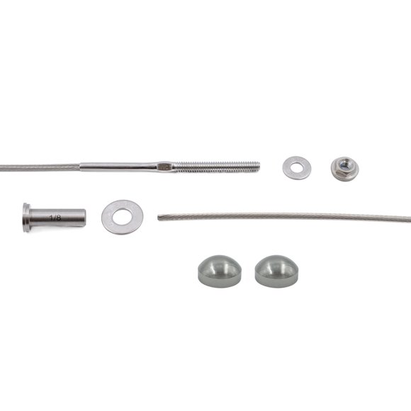 VistaView CableTec Fast & Easy 1/8 inch 20ft Cable Railing Kit - Stainless Steel 316 for Metal Posts - Complete System DIY Installation Kit - Brushed Stainless Dome End Caps