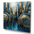 thumbnail image 2 of Designart "Gold And Blue Urban Elegance II" City Art Deco Canvas Print, 2 of 5