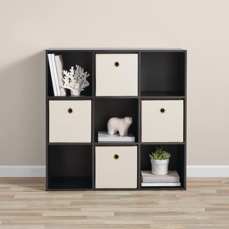 MAINSTAYS 9 CUBE STORAGE ORGANIZER, BLACK