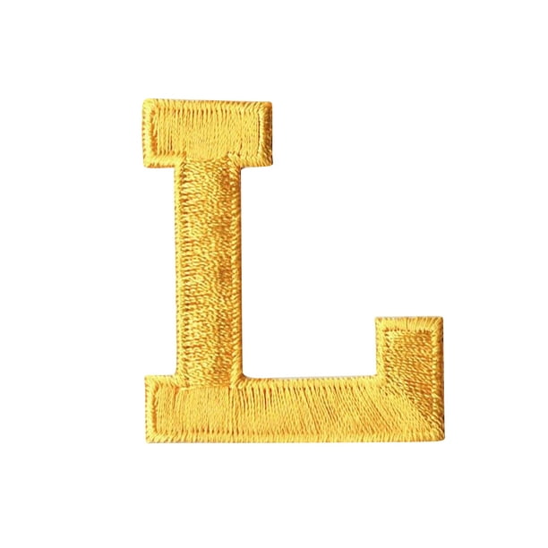 alphabet letter l color yellow 2 block style iron on