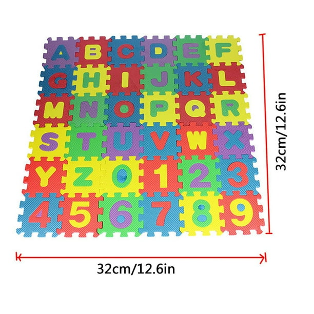Kids Foam Play Mat Puzzle Alphabet and Numbers (36-Pcs Set