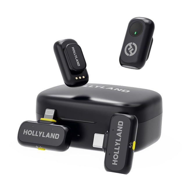 Hollyland Lark A1 Wireless Mini Microphone for iPhone & Android, 48kHz/24-bit, 3-Level Intelligent Noise Cancel, Microphone for Y