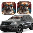 thumbnail image 2 of Daiia French Bulldog In Sunglasses 2PCS Car Windshield Sun Shade, Foldable Sun Shield for Car Front Window, Auto Sun Blocker Visor Protector Universal for Truck SUV Pickup-Small, 2 of 7