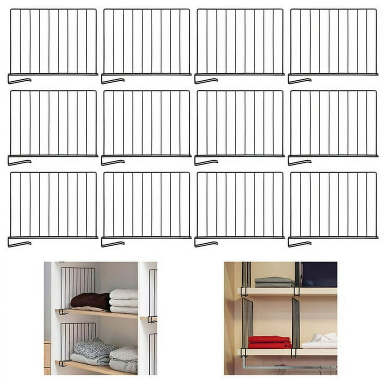 12Pack Acrylic Shelf Dividers for Closet Organization and Storage, Vertical  Handbag Separator in Linen Closet, Clear Dividers Line Wood Shelves