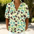 thumbnail image 2 of Guluxicc Polo Shirts for Women 3/4 Sleeve Floral Trendy Tops Summer V Neck T Shirts Fashion Clothing, 2 of 7