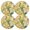 Yellow, variant on Ryvnso Lily Flowers Green Leaves Round Plate Mats Dining Table Placemat Set of 4 for Holiday Decoration
